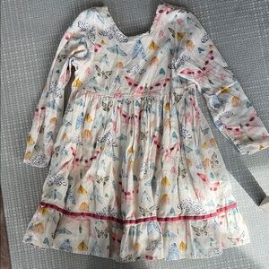 Pink Chicken White Cream Ruffled Tiered Sundress